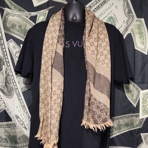 Gucci Tan and Brown Men's Scarf